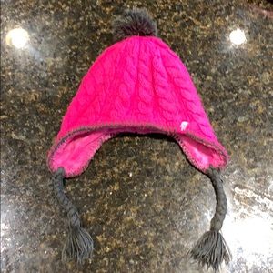 The North Face girls pink winter hat